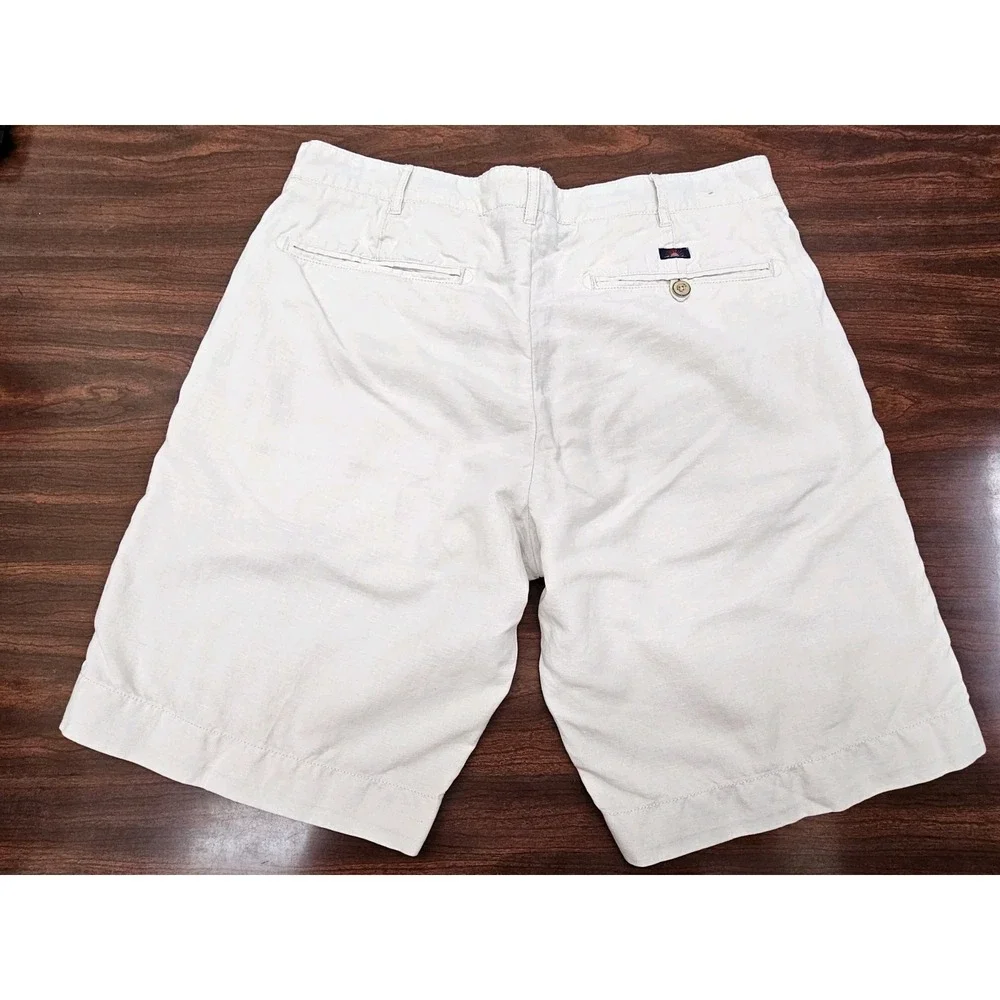 Faherty Mens Khaki Chino Shorts Size 32 Flat Front Casual Beach Stretch Classic